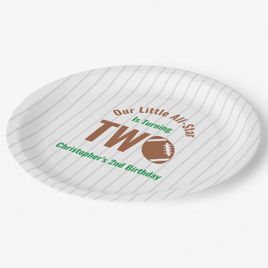 Assiettes En Carton Football étoilé 2e anniversaire (Angle)