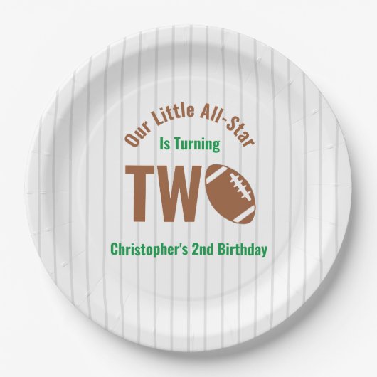 Assiettes En Carton Football étoilé 2e anniversaire (Devant)