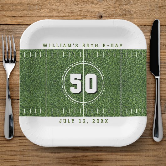 Assiettes En Carton Football Field 50th Birthday Party 50 Yard Line