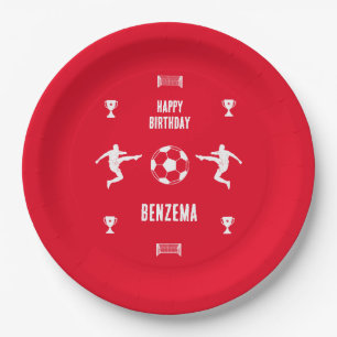 Assiettes En Carton Football Football Anniversaire bannière