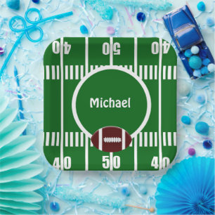 Assiettes En Carton Football personnalisé à la ligne des 50 yards