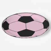 Assiettes En Carton Football rose (Angle)