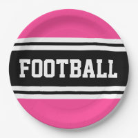 FOOTBALL rose vif noir blanc rayures de course