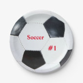 Assiettes En Carton Football Soccer Ball Sports Fête à thème (Devant)