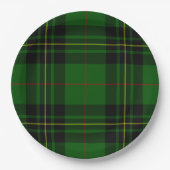 Assiettes En Carton Forbes tartan vert noir plaid (Devant)