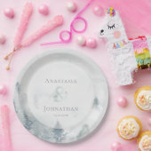 Assiettes En Carton Forest Pine Tree Rustic Watercolor  (Fête)