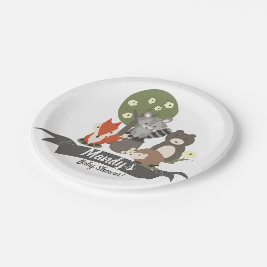 Assiettes En Carton Forêt à thème Animaux forestiers (Angle)