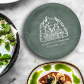 Assiettes En Carton Forêt Aventure Commence Citation Rustic Green Mari