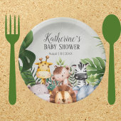 Assiettes En Carton Forêt d'animaux sauvages de la Jungle mignonne