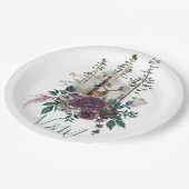 Assiettes En Carton Forêt d'aquarelle boisée avec cerf (Angle)