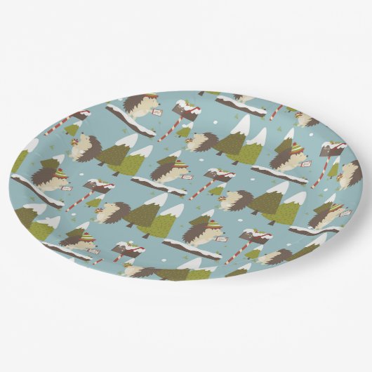 Assiettes En Carton Forêt de bois mite (Angle)