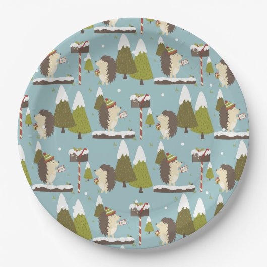 Assiettes En Carton Forêt de bois mite (Devant)