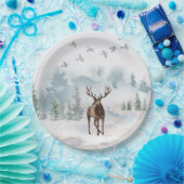 Assiettes En Carton Forêt de cerfs (Fête)