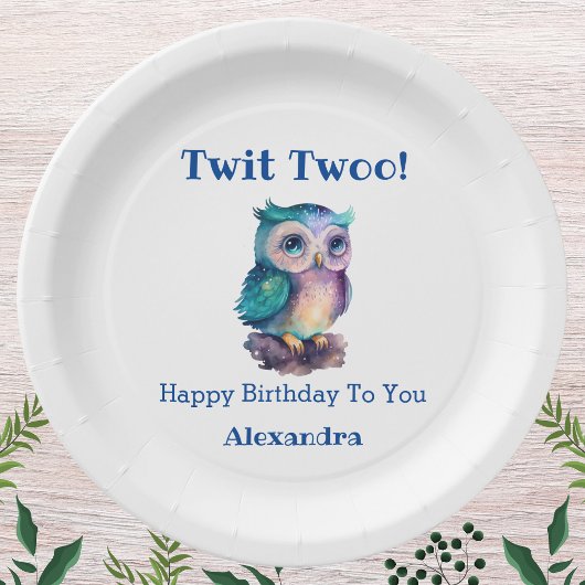 Assiettes En Carton Forêt de Chouette Cute