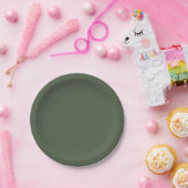 Assiettes En Carton Forêt de couleur solide Moss vert foncé (Fête)