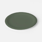 Assiettes En Carton Forêt de couleur solide Moss vert foncé (Angle)
