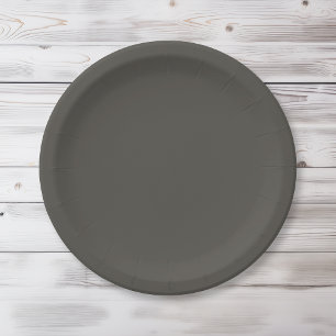 Assiettes En Carton Forêt de couleur solide Ombre vert gris