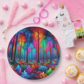 Assiettes En Carton Forêt de Neon (Fête)