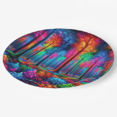 Assiettes En Carton Forêt de Neon (Angle)