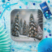 Assiettes En Carton Forêt de Noël magique (Fête)