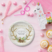 Assiettes En Carton Forêt de région boisée d'Antler de cerfs communs (Fête)