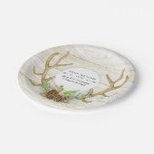 Assiettes En Carton Forêt de région boisée d'Antler de cerfs communs (Angle)