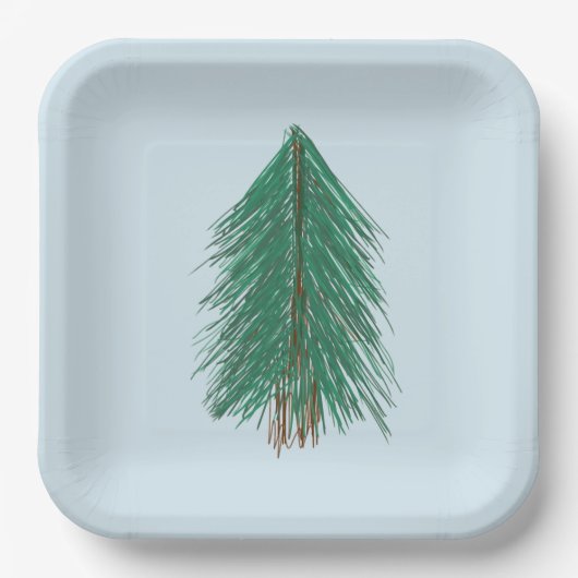Assiettes En Carton Forêt de sapin (Recto)