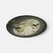 Assiettes En Carton Forêt d'Halloween, chauves-souris, paysage (Angle)