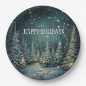 Assiettes En Carton Forêt d'hiver (Devant)