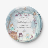 Assiettes En Carton Forêt d'hiver Fée Noël Fille Anniversaire (Devant)