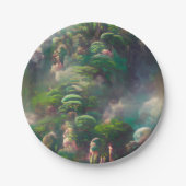 Assiettes En Carton Forêt d'Imaginaires verts (Devant)
