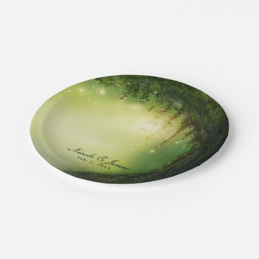 Assiettes En Carton Forêt Enchantée Réception de mariage rustique (Angle)