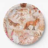 Assiettes En Carton Forêt forestière Faune Renard Deer Automne (Devant)