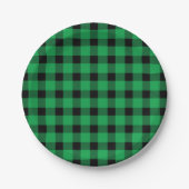 Assiettes En Carton Forêt Green Buffalo Country Lumberjack Plaid (Devant)