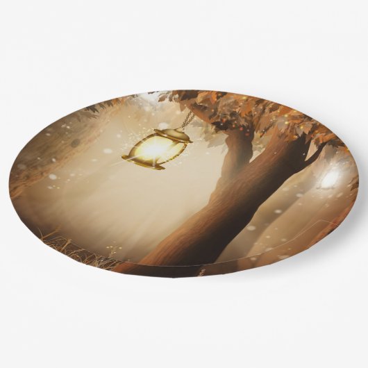 Assiettes En Carton Forêt magique avec lumières des fées (Angle)