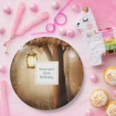 Assiettes En Carton Forêt magique avec lumières des fées Anniversaire (Fête)