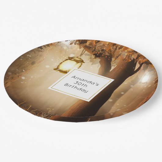 Assiettes En Carton Forêt magique avec lumières des fées Anniversaire (Angle)