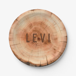 Assiettes En Carton Forêt Personnalisée Forêt Rustique Coupé Grain