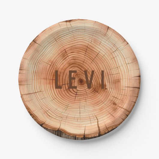 Assiettes En Carton Forêt Personnalisée Forêt Rustique Coupé Grain (Devant)