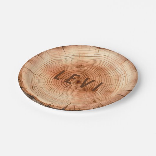 Assiettes En Carton Forêt Personnalisée Forêt Rustique Coupé Grain (Angle)