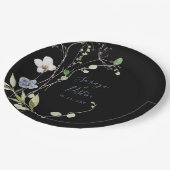 Assiettes En Carton Forêt sauvage Plaques en papier Mariage noir (Angle)