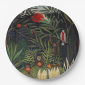 Assiettes En Carton Forêt tropicale avec singes par Henri Rousseau (Devant)