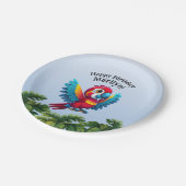 Assiettes En Carton Forêt tropicale Jungle Macaw Safari Parrot Bird (Angle)