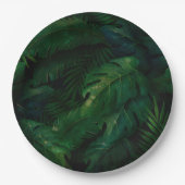 Assiettes En Carton Forêt tropicale tropicale feuillage vert (Devant)