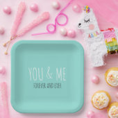 Assiettes En Carton Forever You And Me Mariage Suite Turquoise Blue Pa (Fête)