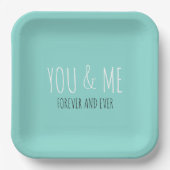 Assiettes En Carton Forever You And Me Mariage Suite Turquoise Blue Pa (Recto)