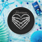 Assiettes En Carton Forevermore Squelette Mains Coeur Romance gothique (Fête)