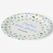 Assiettes En Carton Forget-Me-Nots and Daisies Floral Baby Shower (Angle)