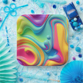 Assiettes En Carton Formes en plastique arc-en-ciel (Fête)