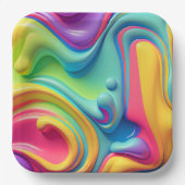 Assiettes En Carton Formes en plastique arc-en-ciel (Recto)